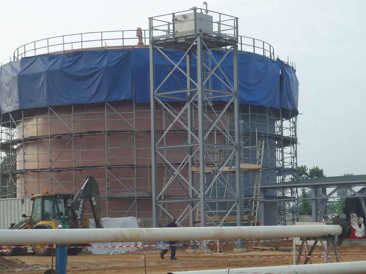 گزارش تصویری مراحل ساخت مخازن فراوردهای نفتی - سقف ثابت Fix Roof-Steel Storage Tank