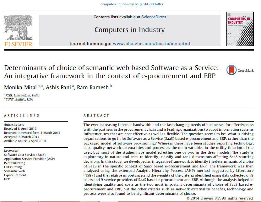 ترجمه مقاله انگلیسی: عوامل تأثیرگذار در انتخاب نرم افزار به عنوان یک سرویس مبتنی بر وب معنایی