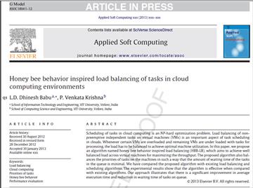 ترجمه مقاله انگلیسی: تعادل بار وظایف الهام گرفته از رفتار زنبور عسل در محیط محاسبات ابری