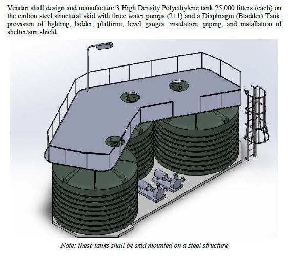 نمونه مدرک  Job Specification for HDPE Potable Water Storage Tank ( مخازن زمینی آب آشامیدنی)