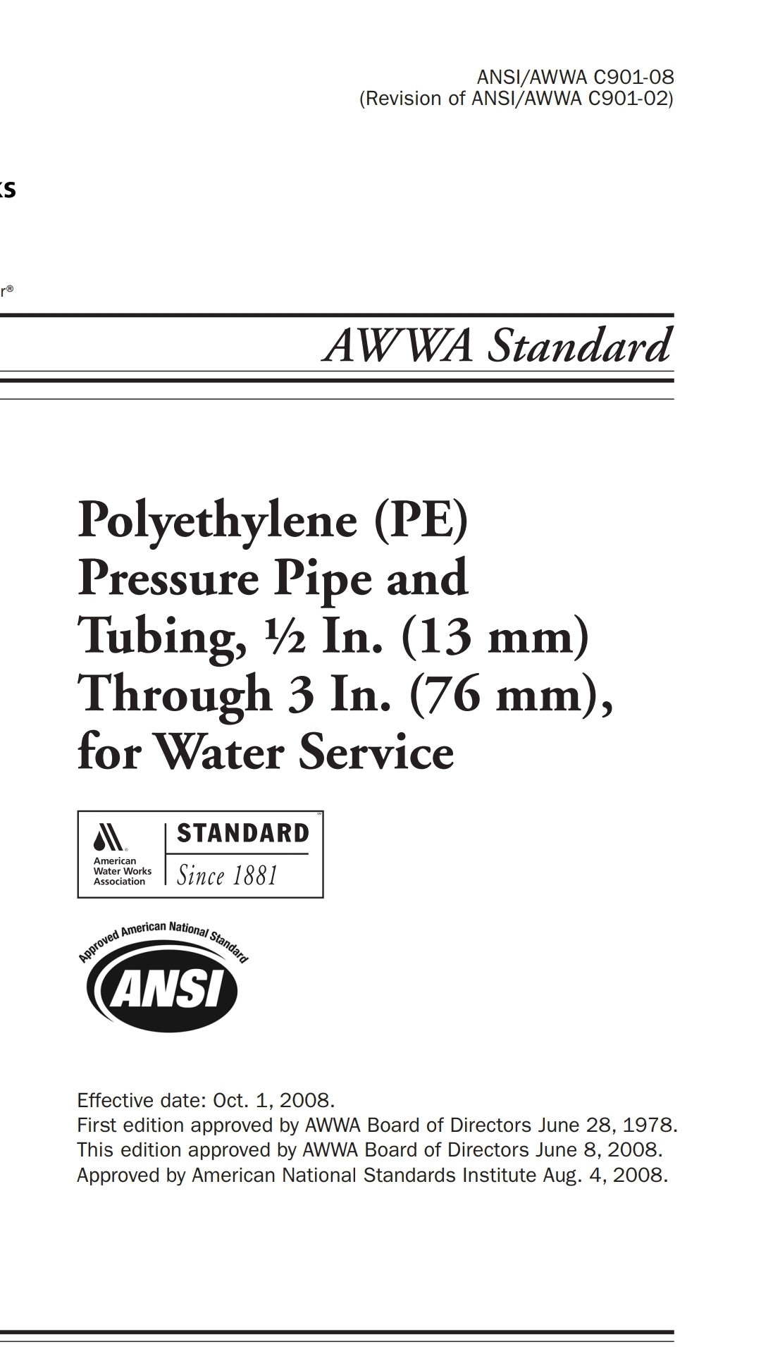 Polyethylene (PE)  Pressure Pipe and Tubing e