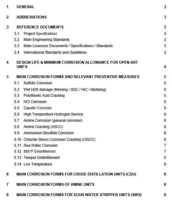 GENERAL GUIDELINES FOR MATERIALS OF CONSTRUCTION FOR REFINERY UNITS